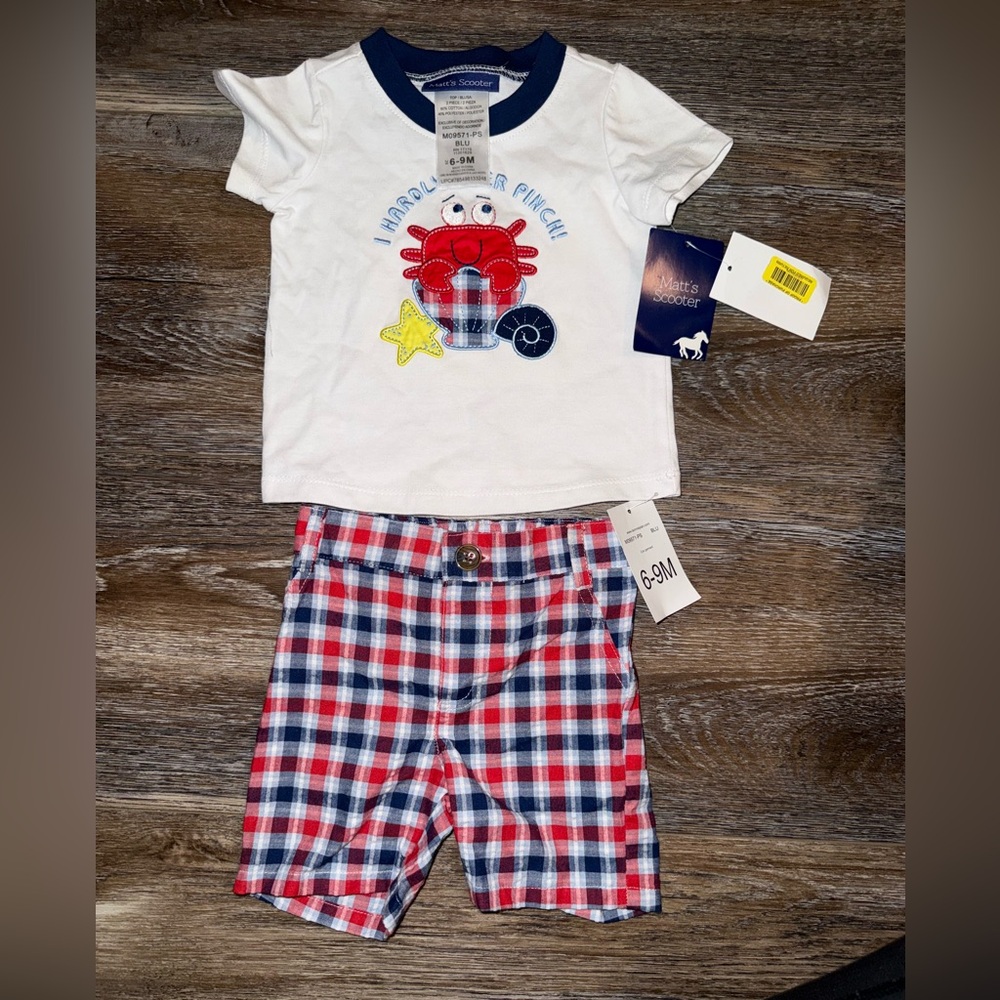 Matt’s scooter matching set 6-9 months NWT